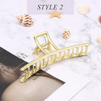 FAELBATY Hair Claw Clips, Large Gold Metal Strong Hold Hair Clips 4 Inch Non-Slip Hair Clips Accessories for Women 3 Styles - Butterfly, Claw, Hair Securing, Hairdressing, 3 Count