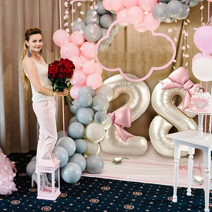 40 Inch Cream Number 8 Balloon - Image 6