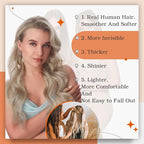 Full Shine Tape in Human Hair Extensions 24 Inch Real Human Hair Tape in Extensions 50 Gram Seamless Hair Extensions 20pcs Ash Blonde Highlights Bleach Blonde Skin Weft Double Side Brazilian Hair