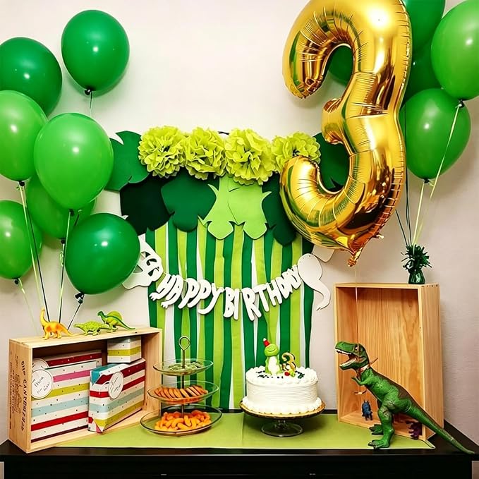 Green Balloons, 12 Inch 50pcs Dark Green Lime Green Latex Balloons Green Party - Image 4