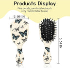 Mini Hair Brush,Cute Detangling Travel Hair Brush,Soft Bristles for Effortless Tangle Removal,Detangler Hairbrush for Women Men Boys Girls Kids Wet Dry All Hair Types (Black Butterfly, Mini)