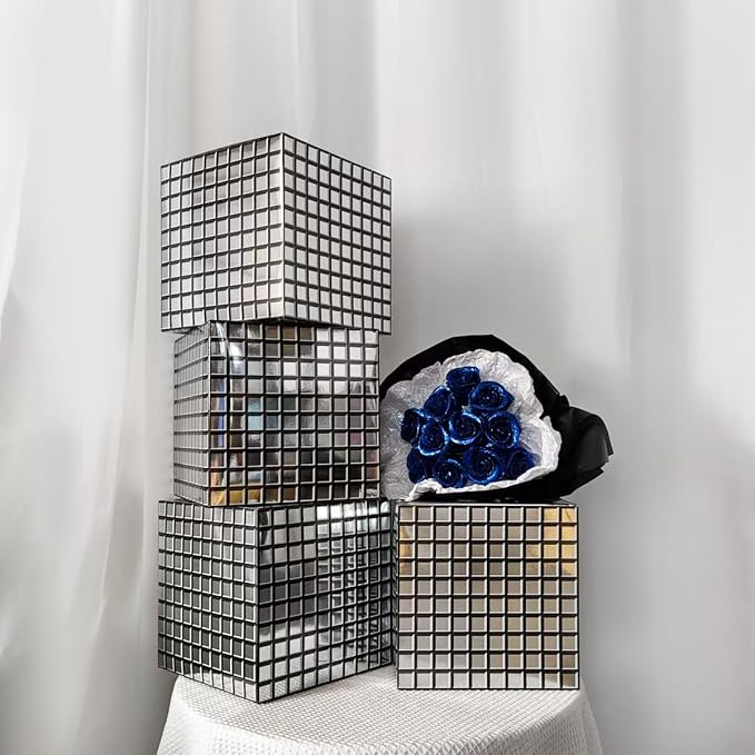 Balloon Boxes，4 Pcs Disco Style Cube Paper Boxes - Image 9