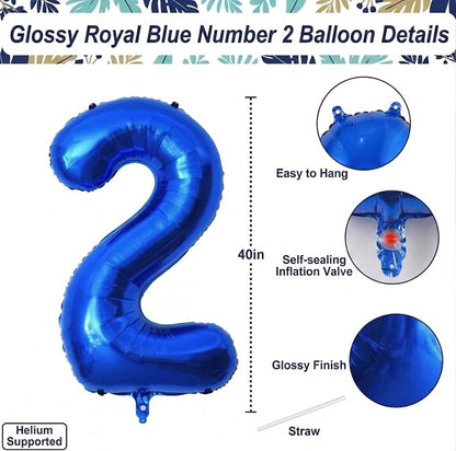 Navy Blue Number 12 Balloon 40 Inch, Shiny Foil Double Digit Party Supplies | - Image 4
