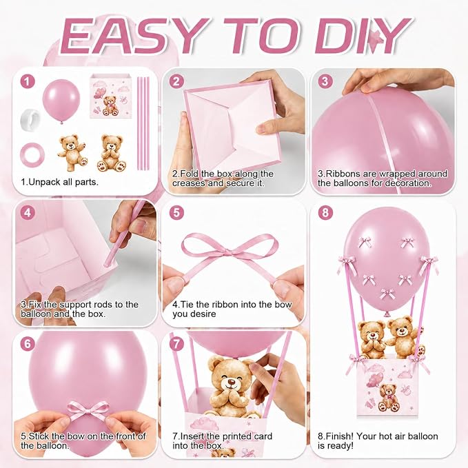 Cinrobiye 12 Sets Teddy Bear Baby Shower Centerpieces - Image 3
