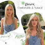 RUNATURE Wire Hair Extensions, Bleach Blonde Human Hair Extensions with Fish Line, Secret Clip in One Piece Extensions, Natural Remy Hair, Can Be Styled, 20 Inch 100g #24