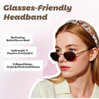 Acetate Hairbands for Women - Non-Slip Thin Headbands with Teeth, Eyewear-Friendly Design, 90s Retro Hair Accessories, No Pressure & No Headache Sunglasses Headband (Amber Brown)