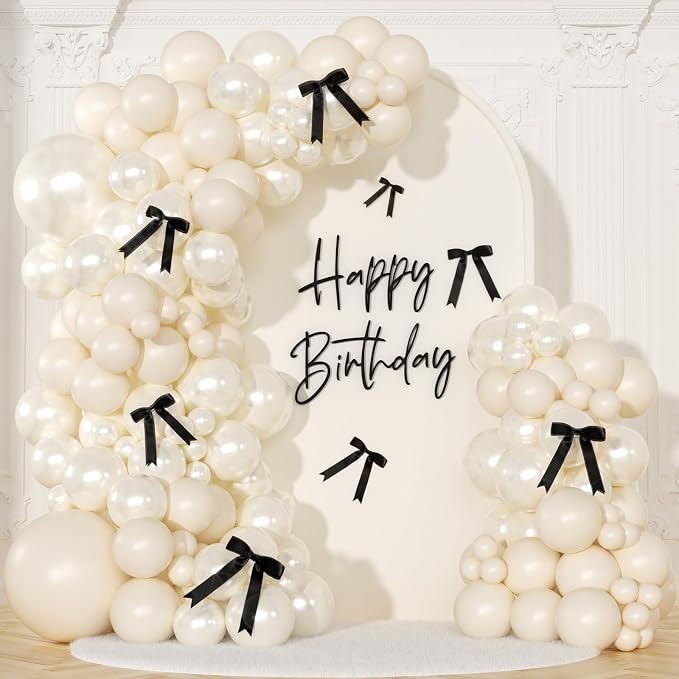 White Sand Balloon Arch Kit 141 Pcs Cream Beige Balloons Garland Arch Kit by NUTTYBASH