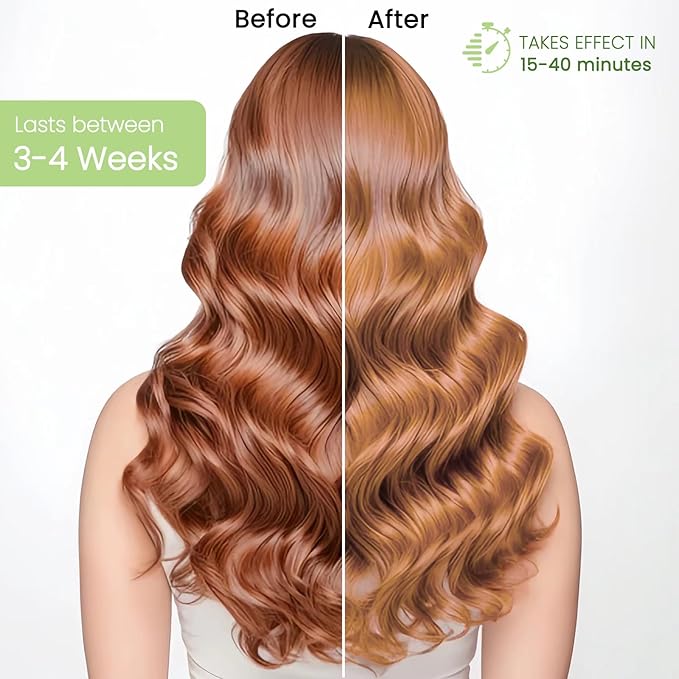 Blonde Brown Hair Dye Shampoo 3-in-1, Instant Natural Hair Color Shampoo Champu Para Canas Mujer, Lasting 3-4 Weeks & Easy to Use & All Hair Types & Root Touch Up, 500ml