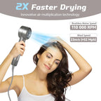 Hair Dryer with Diffuser,110000 RPM Blow Dryer with Magnetic Diffuser & Concentrator,4 Heat Settings & 3 Speed, Lightweight Ionic Hair Dryer for Women and Men