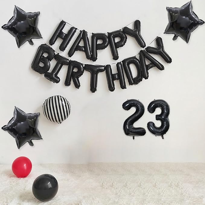 2 Set 20 Pcs 0-9 Black Number Balloons 16 Inch Black Number Mylar Foil Balloons - Image 3