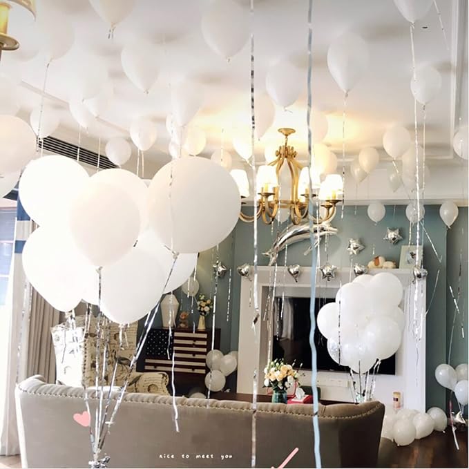 5 inch White Latex Balloons - Image 4