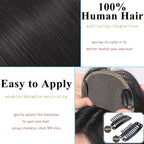 Short Human Hair Topper for Women with Hairloss,Invisible Clip in Short Curly Topper Hairpiece with Large Mesh 6.3x7 Ins and Silk Top Base Natural Fluffy Wiglet Hairpiece Natural Black