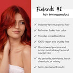 FOUR REASONS Hair Color Shampoo (8 Colors) - Sulfate Free Red Hair Toner - Color Depositing Shampoo for Color Treated Hair, Vegan, 8.45 Fl Oz (Red)