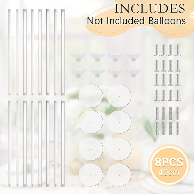 8 Pack Clear Acrylic Balloon Stands - Image 4