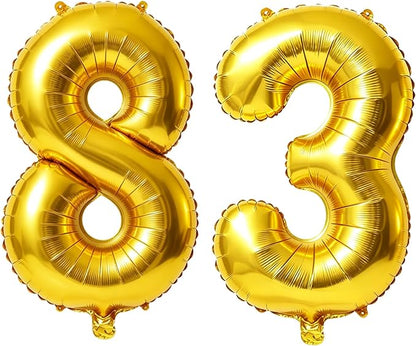 40 Inch Number 83 Balloons for 83rd Birthday Party Decorations, 0-100 Gold by FOBELEC