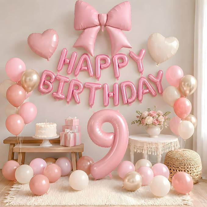 Dusty Pink Number 9 Balloon, 9th Birthday Decorations - Image 7