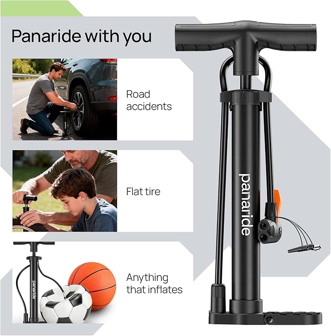 Bike Pump Floor, Advanced Bike Tire Inflator, Bicycle Hand Air Pump - Image 2
