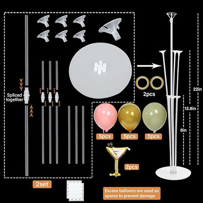 Martini Birthday Party Balloons Stand Kit 2 Sets - Image 2