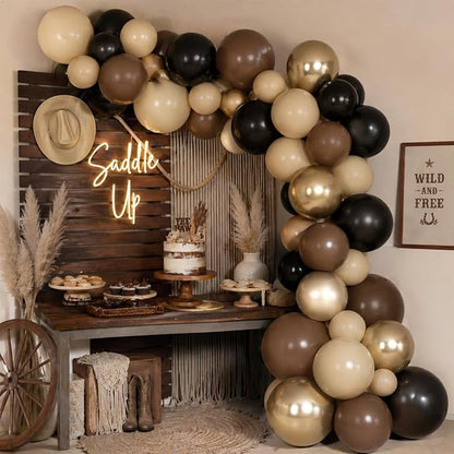 Brown Black Gold Balloons, 12 Inch Neutral Brown Tan Nude Black Beige Ivory - Image 8
