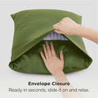 Bedsure King Size Satin Pillowcase Set of 2 - Moss Silky Pillow Cases for Hair and Skin with Envelope Closure, Similar to Silk Pillow Cases, Gifts for Women Men, 20x36 Inches, 2pcs