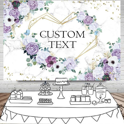 AIBIIN 7x5ft Custom Mr and Mrs Violet Wedding Backdrop - Image 4