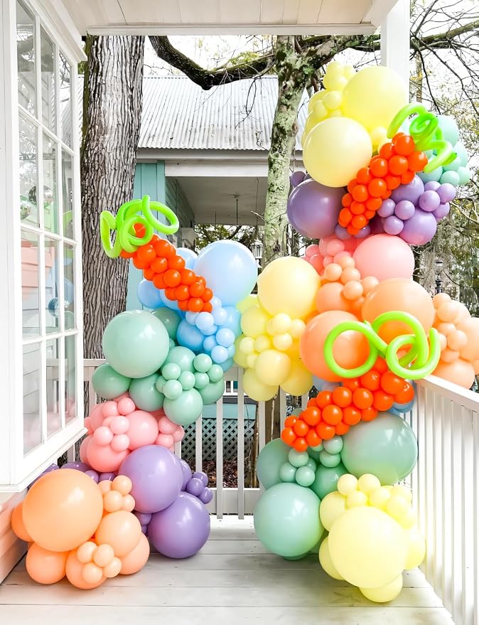 Pastel Rainbow Balloons Arch Garland Kit - Image 5