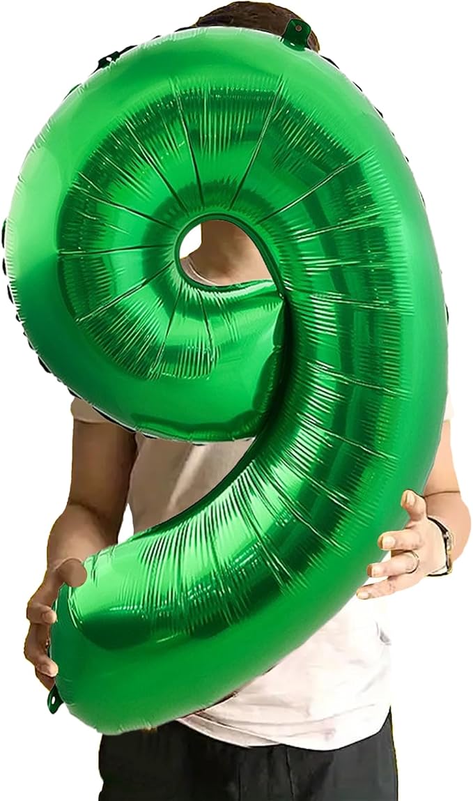 Number Balloons Green Party Balloon - Image 2