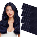 GOO GOO Invisi Edge Tape in Hair Extensions Human Hair, 1G Midnight Black, 20pcs 20inch 50g, Virgin Remy Hair, Seamless Injected Tape, Natural Look