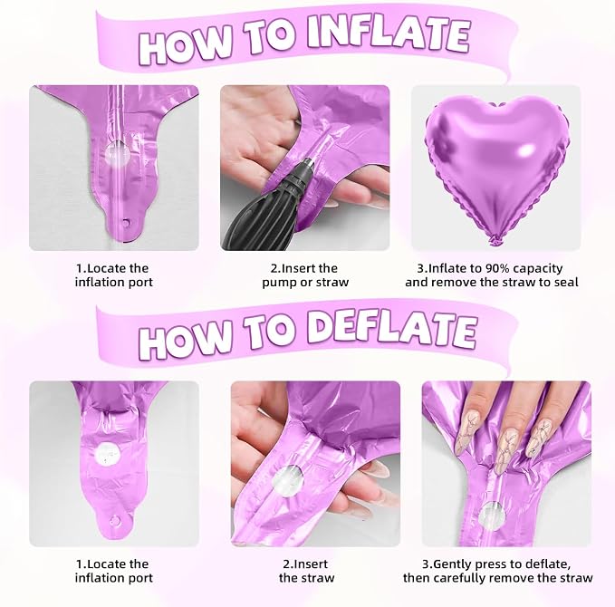 Blue Purple Heart Balloons - Image 4