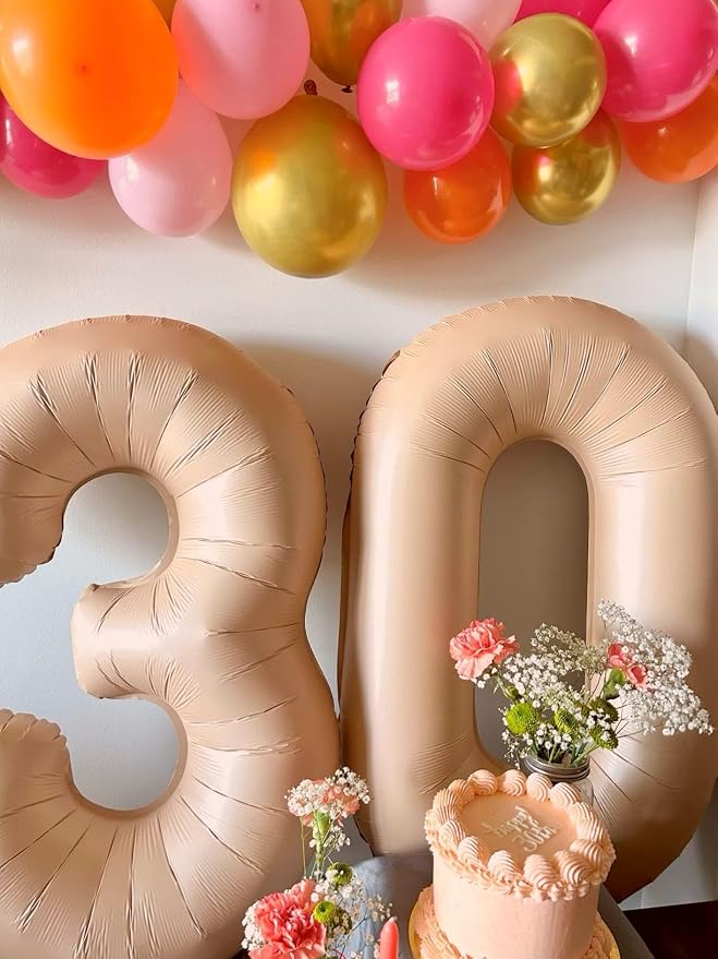 Light Brown Number 3 Balloon 40 inch, 3rd Birthday Party Balloons Decoration | - Image 6