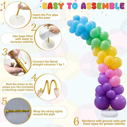 LED Balloon Arch Stand with Base 9.35FT/6FT Balloon Arch Frame - Image 7