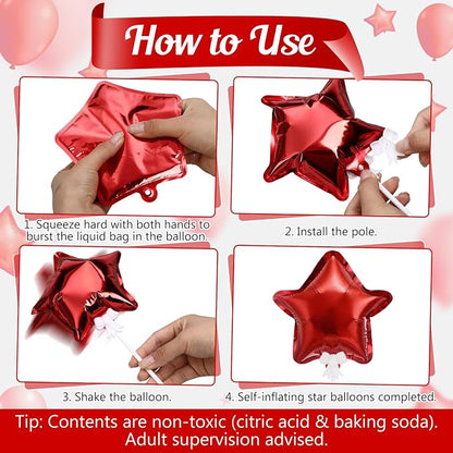 60 Pcs Mini Star Self Inflatable Balloons Bulk - Image 2