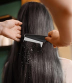 Dandruff Comb Fine Tooth Scalp Detox Comb Lice for Women, Men & Kids Stainless Steel Scalp Detoxing, Sweep & Massage Hair Brush Tool for Hair Care (Red 1PC)