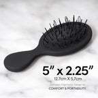 The Hair Shop Mini Black Loop Brush - Salon Professional Grade with Matted Black & Ergonomic Travel Size Design- Small & Safe Detangler Tool for 100% Remy Human and Synthetic Hair Extensions and Wigs