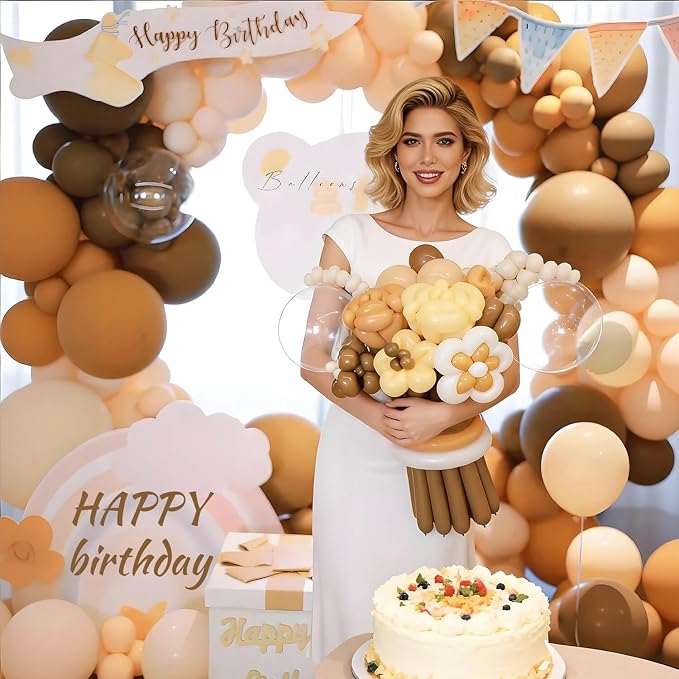 260 Coffee Brown Long Balloons for Balloon Garland Thickening Skinny Latex - Image 6