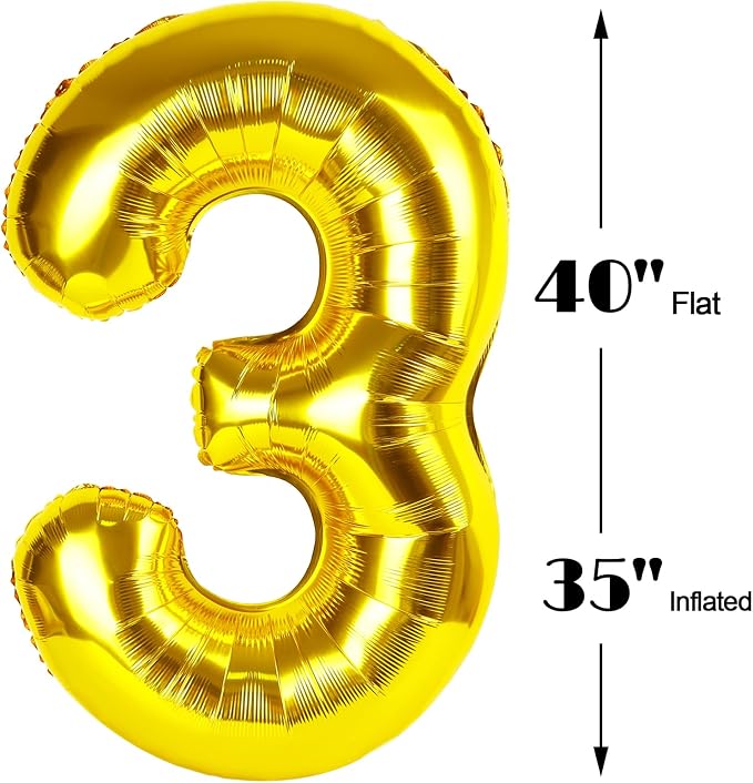 Large 40 Inch Gold 13 31 Number Balloon, 13 31 Gold Birthday Party Decorations - Image 3
