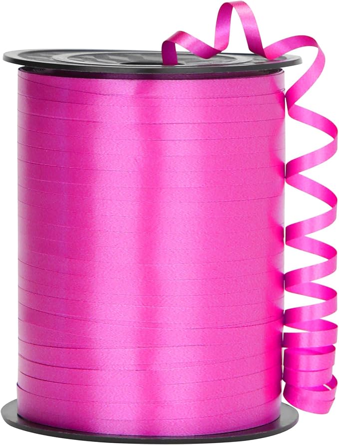 Hot Pink Ribbon, 500 Yard Dark Pink Curling Ribbon, Curling Ribbon by OMISELIO