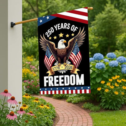 250 year anniversary Garden Flag, 250th birthday Freedom Patriotic Banner - Image 2