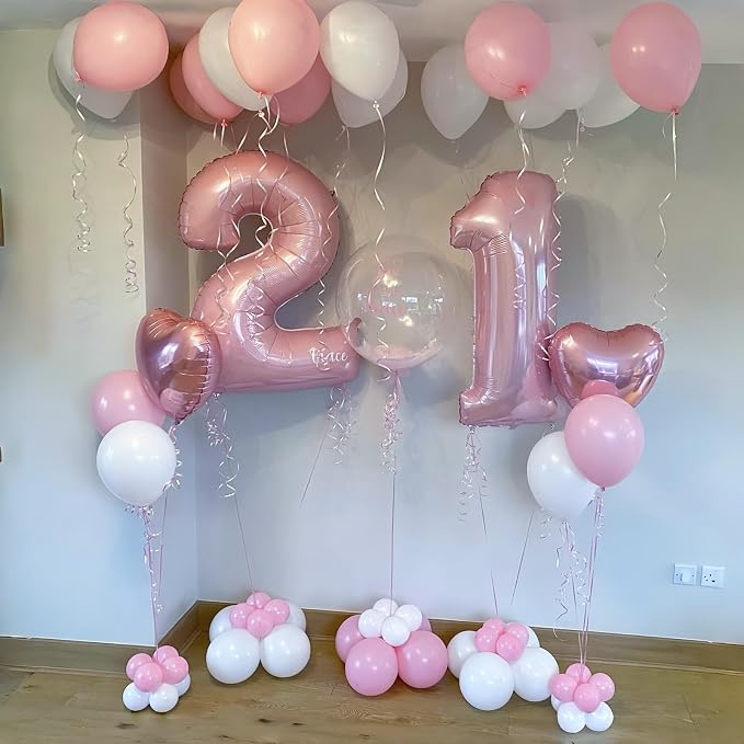 40 Inch Pastel Pink Foil Balloon Number 4, Large Self Inflating Light Pink - Image 5