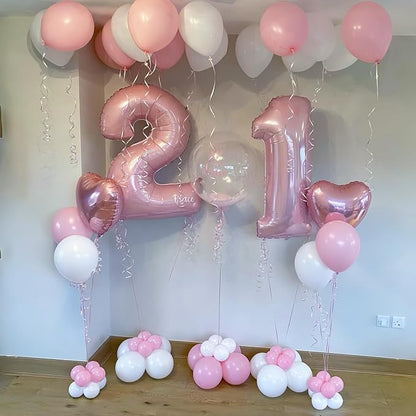 40 Inch Pastel Pink Foil Balloon Number 4, Large Self Inflating Light Pink - Image 5