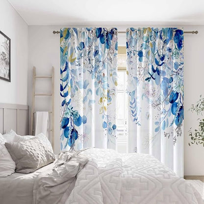 Blue Botanical Curtains 96 Inches Long - Image 6
