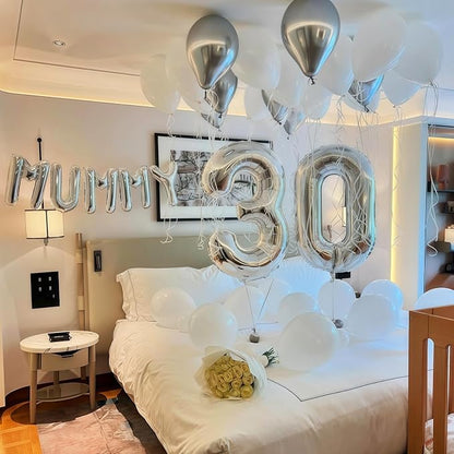 19th Birthday Balloon for Girls Boys, 40 Inch Silver Number 1 & 9 Mylar - Image 6