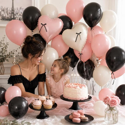 Pink and Black Heart Balloons, for Wedding Valentines Women Brithday - Image 7