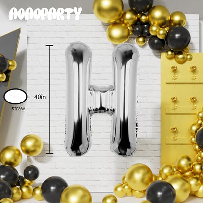 Letter Balloons Silver 40 Inch H Large Big Foil Mylar Balloon | - Image 6