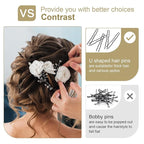 Hair Pins for Women, IKOCO 80pcs 2.75inch U Shaped Hair Pins with Storage Box, Black