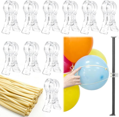 Balloon Arch Clips Set, 10 Pack 3.5 Inch Large Clips and 100 Pack 260 Long by Unknown