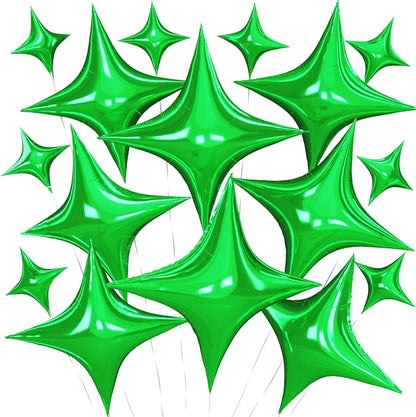 Green Star Balloons, 26 Inch and 10 Inch Green Stars Shaped Balloon by BIAPIAN