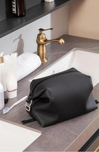 6"x 9.84" 4.5L Large Silicone Toiletry Bag,Waterproof Leakproof Foldable Travel Organizer,Dopp Kit Alternative for Men & Women,Black