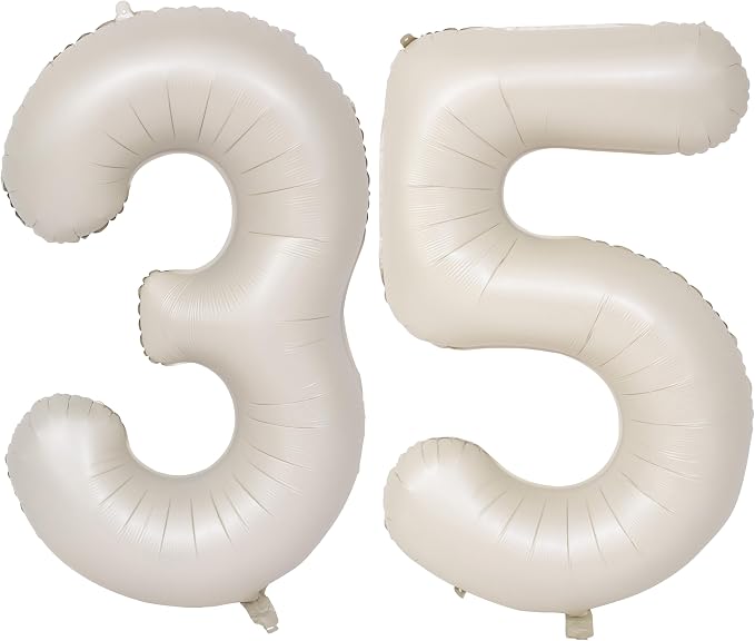 40 In Cream white Number Balloons Helium Foil Mylar Balloon Digital 35 | by Exquisitehighqualitypartydecorationstomeetyoureveryneed%EF%BC%81