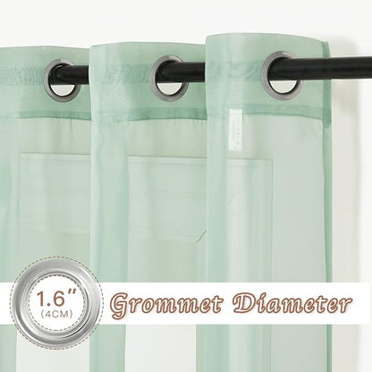 NICETOWN Sheer Sage Green Curtains - Image 2